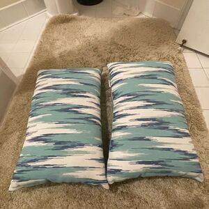 Pier One Pillows Miami Vice Couch Pillows - Blue White - Y2K Tiger Stripe Pillow